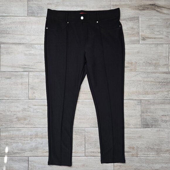 Maze Black Pleated Leggings Women's Pull On Stretch Casual Everyday 3X - Picture 1 of 5